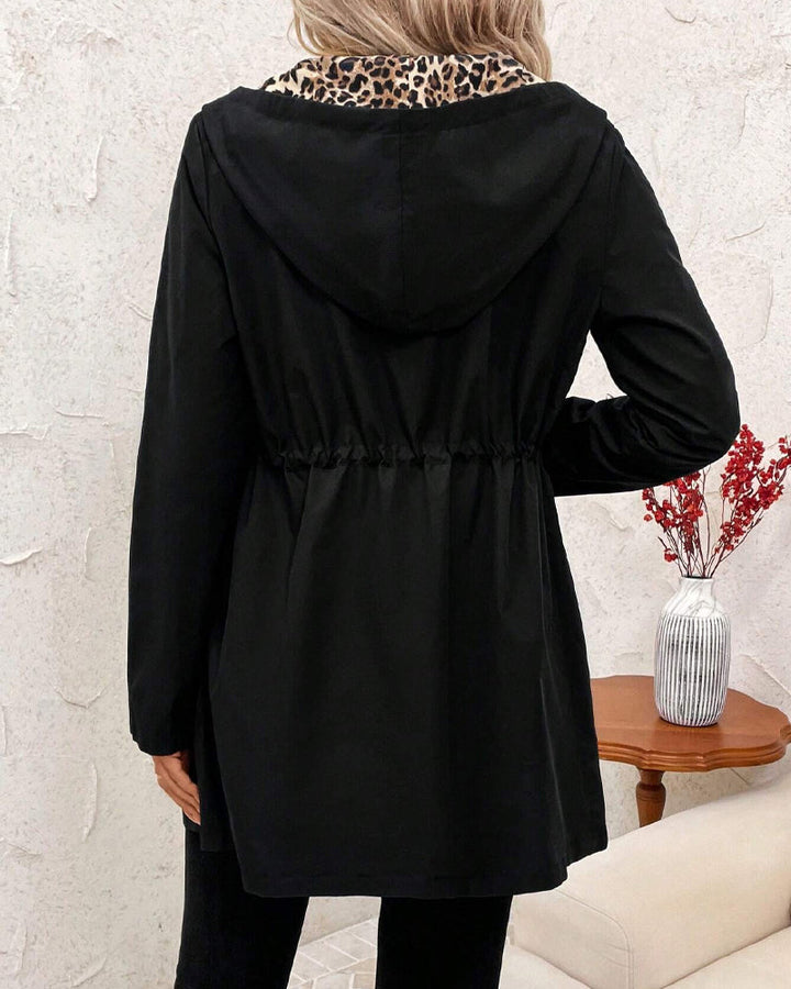 Daisy™ - Casaco Reversível com Capuz e Estampado de Leopardo