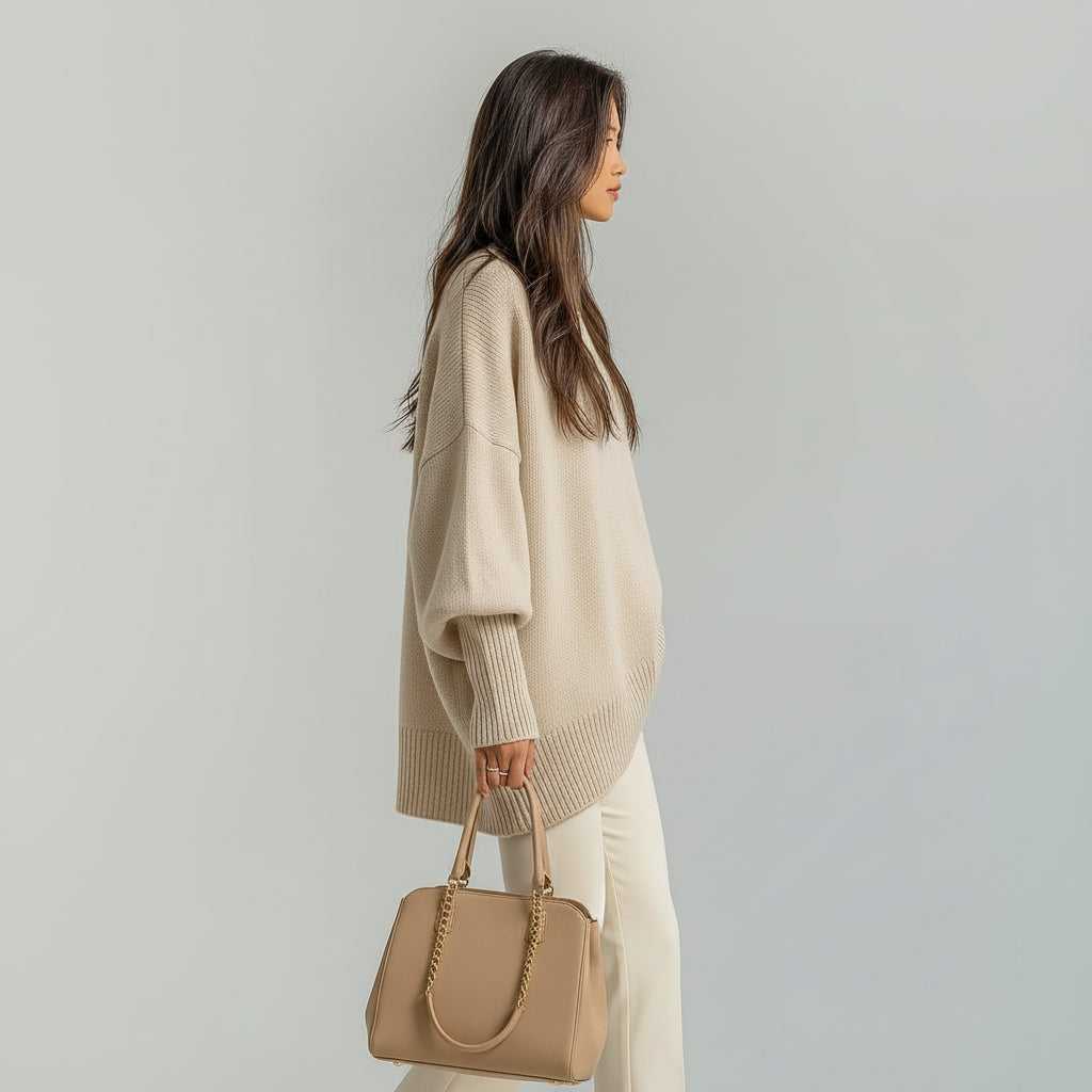 Hannelore – Pullover de Gola Redonda Macio