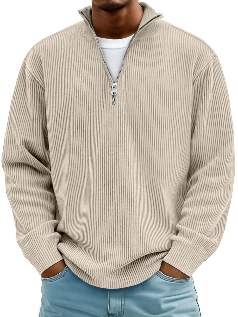 Calix™ | Pullover Moderno para Homens com Zíper de Meio