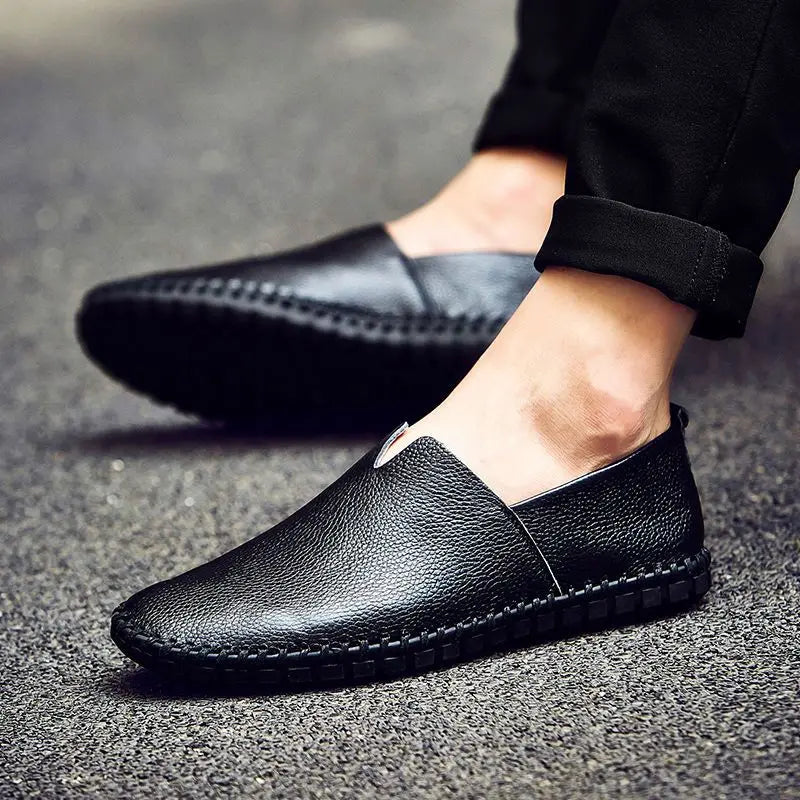 Elegantes Loafers de Couro Respirável