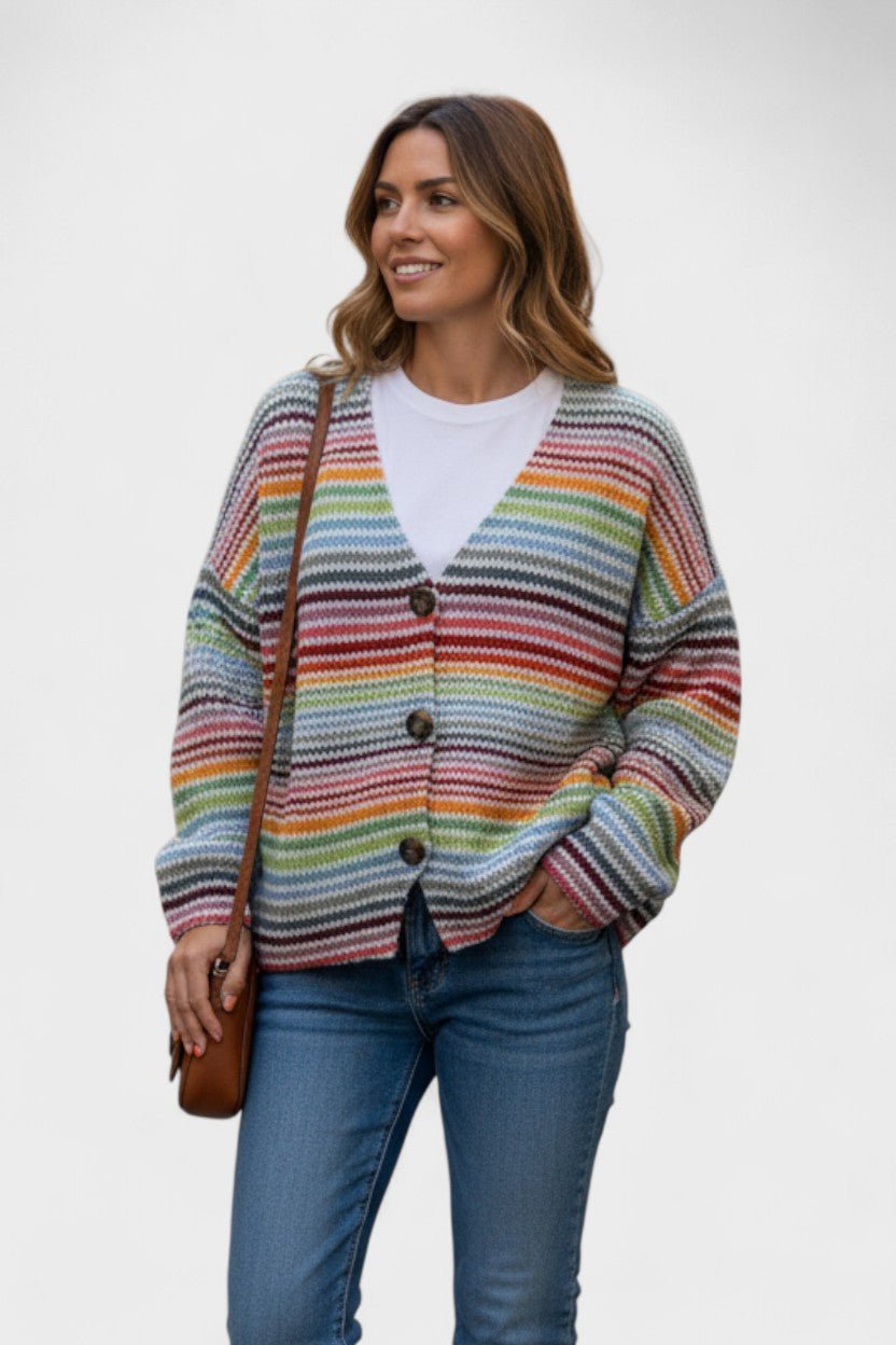 Fran™ | Cardigan vibrante com botões