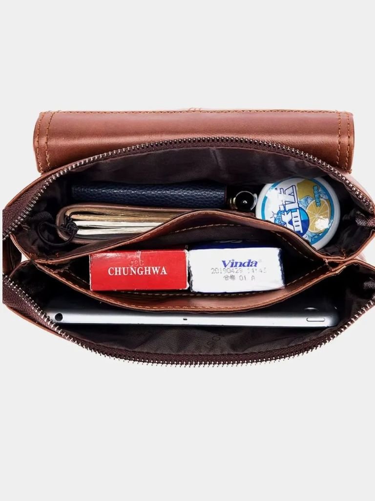 Henrik™ | Bolsa de Ombro Vintage em Couro