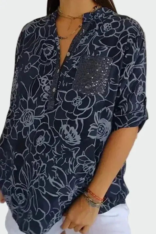 Johanne | Blusa de flores azul