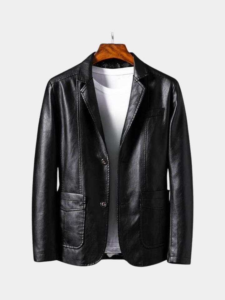 Jonas™ | Casaco de Couro Cor Caramelo