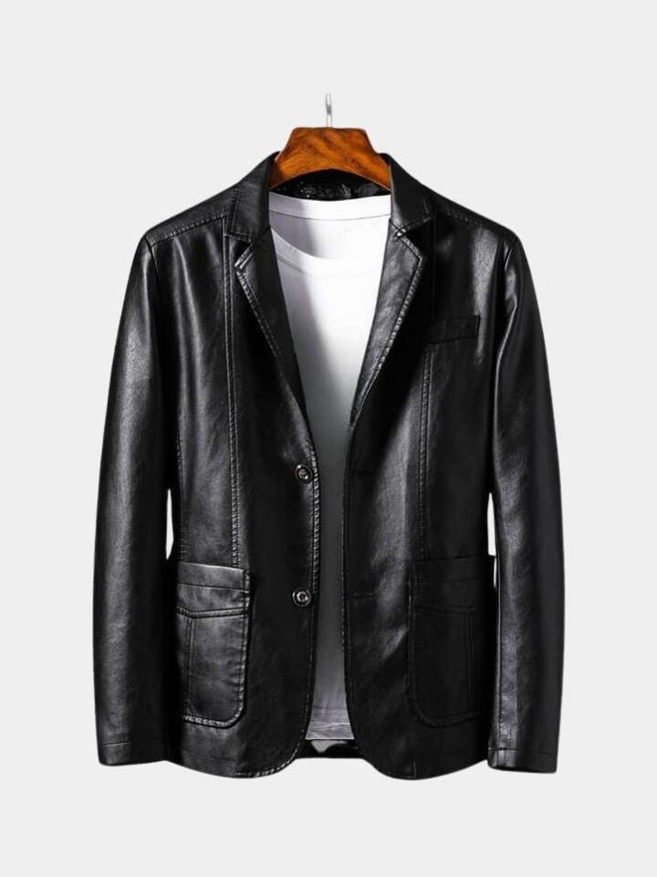 Jonas™ | Casaco de Couro Cor Caramelo