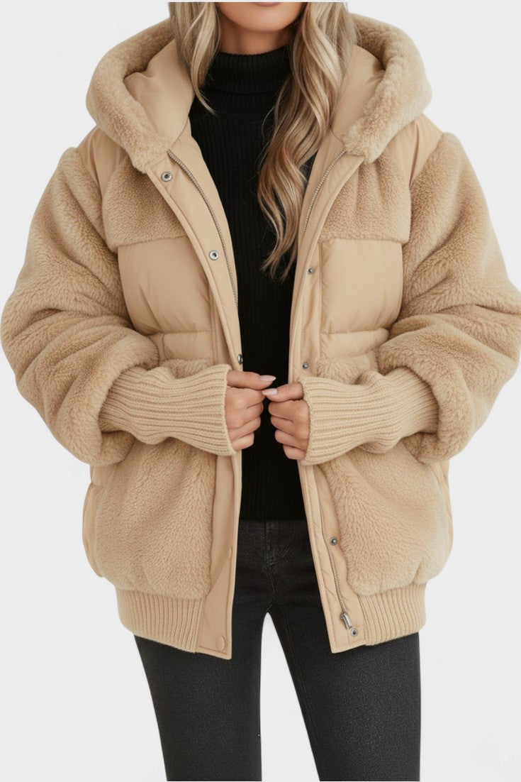 Lena™ | Casaco de penas luxuoso com capuz