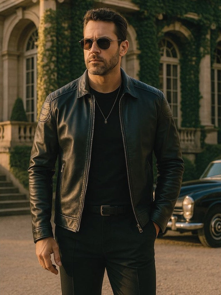 Luca™ | Casaco de Couro Cruzado