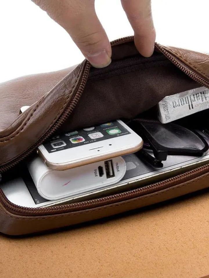 Martin™ | Mala de Ombro em Couro de Milão