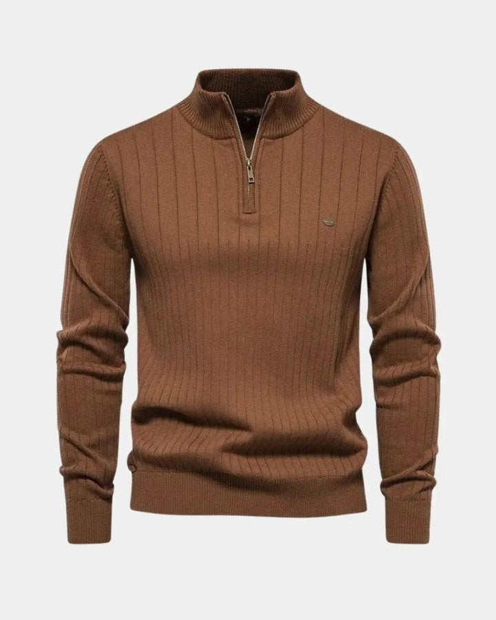 Mikkel™ | Sweater de Algodão com Meia-Zip