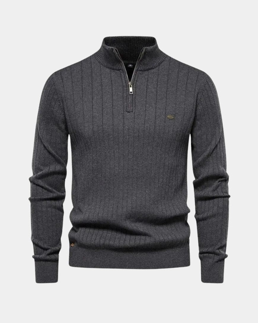 Mikkel™ | Sweater de Algodão com Meia-Zip