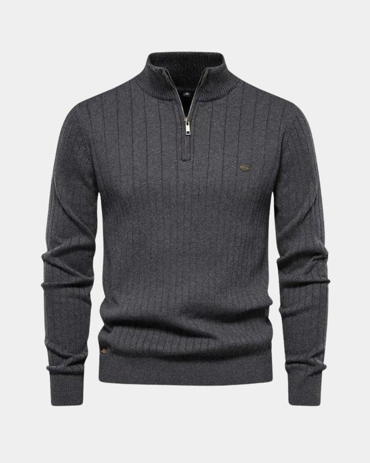 Mikkel™ | Sweater de Algodão com Meia-Zip