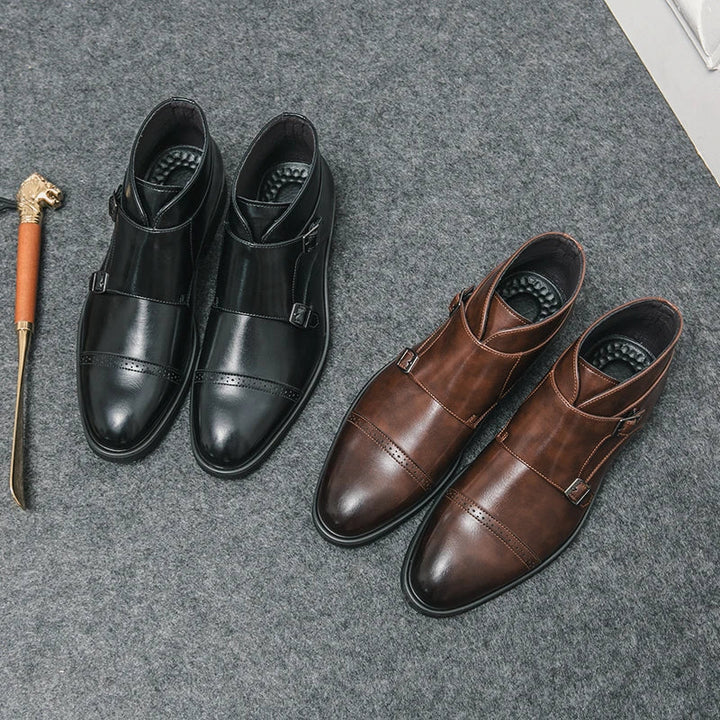 Parker™ | Botas Dobbelt-Monk-strap em Couro Sintético