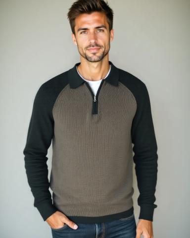 Peter™ | Sweatshirt com Zíper e Mangas Raglan