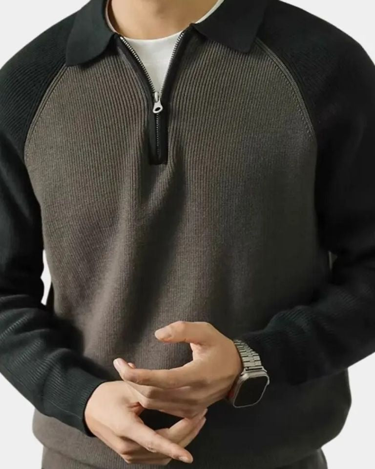 Peter™ | Sweatshirt com Zíper e Mangas Raglan