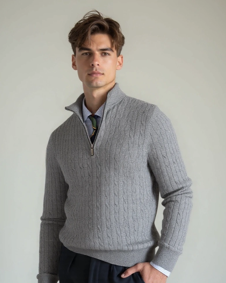 Tobias™ | Sweatshirt com Zíper e Padrão