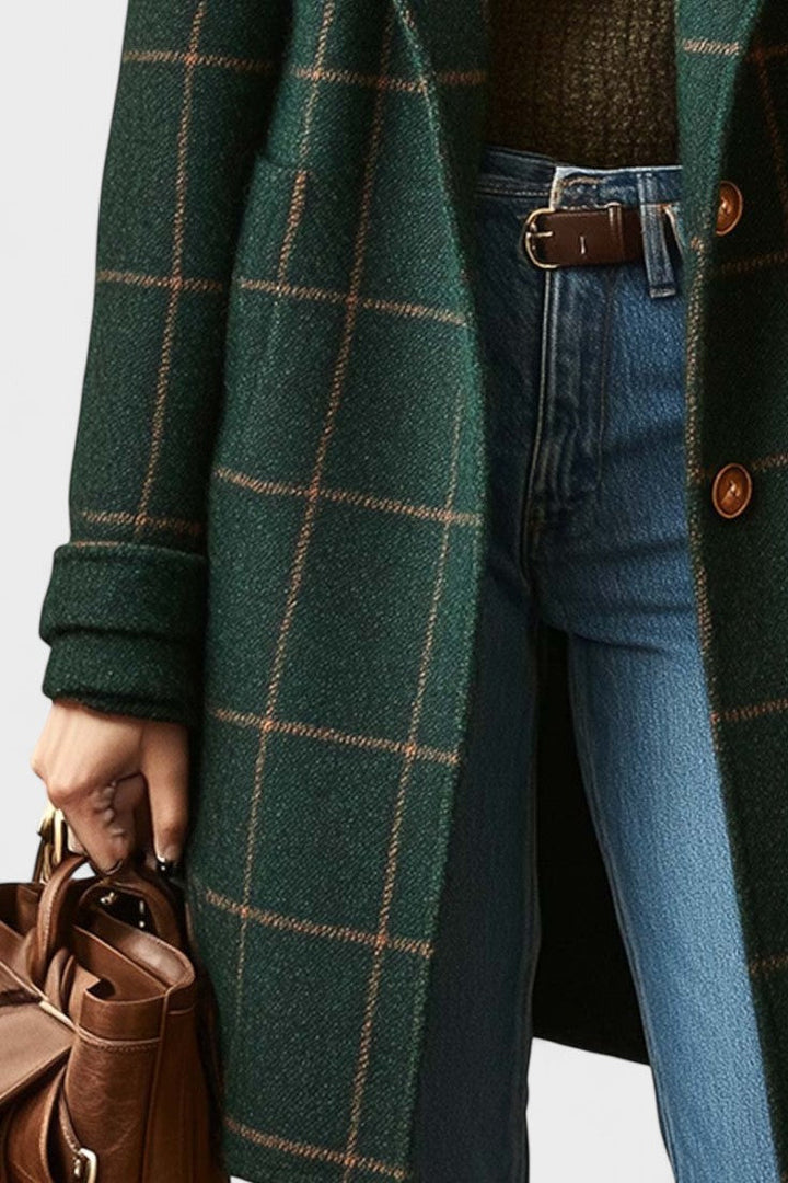 Yrsa™ | Elegante casaco de tweed em padrão xadrez