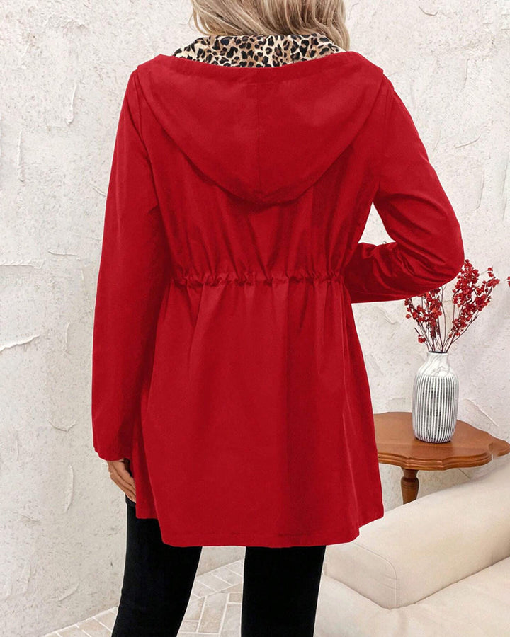 Daisy™ - Casaco Reversível com Capuz e Estampado de Leopardo