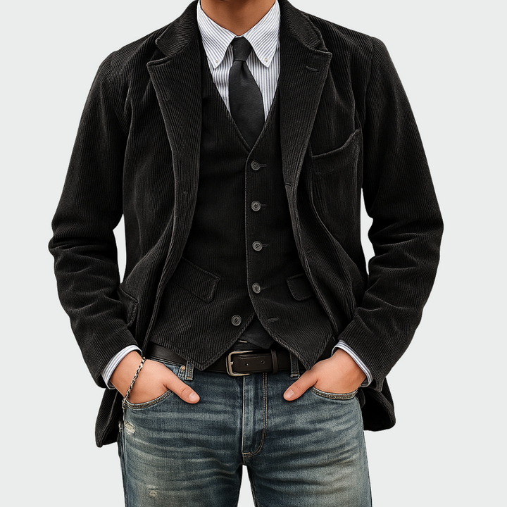 Tom™ - Completo 2 peças: Blazer e Gilet em Veludo