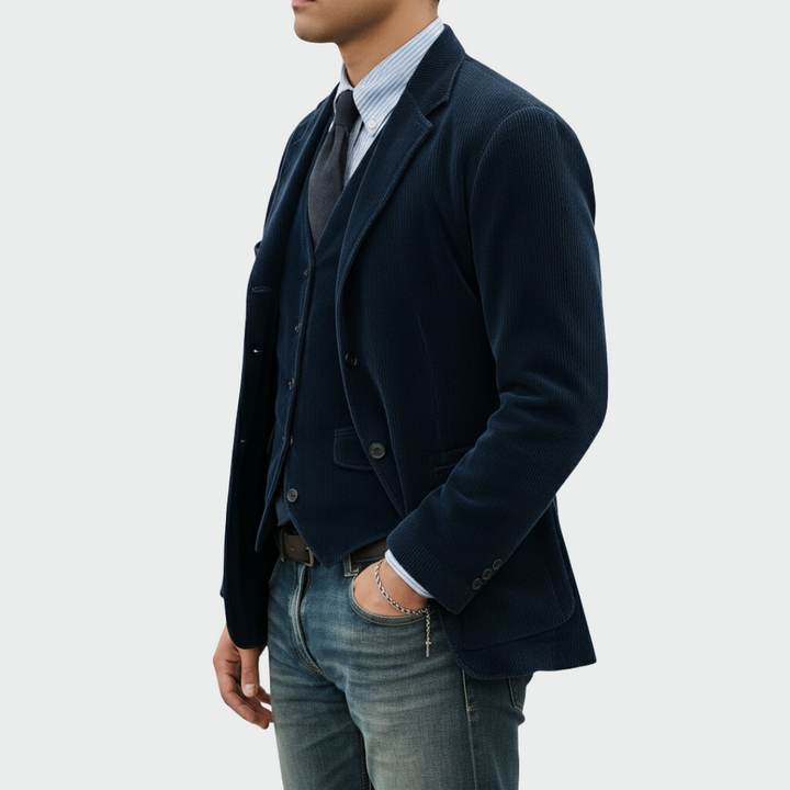 Tom™ - Completo 2 peças: Blazer e Gilet em Veludo
